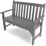 POLYWOOD Vineyard Bench, 48-Inch, Slate Grey (Discontinued by Manufacturer)