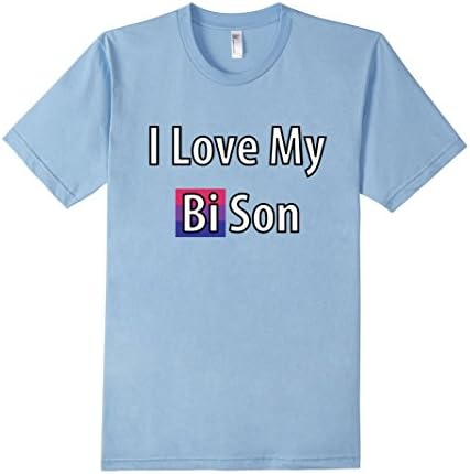 Men's I Love My Bi Son - Pride Fitted TShirt 3XL Baby Blue