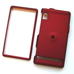 Motorola Droid A855 Verizon Rubberized Snap On Protector Hard Case Red