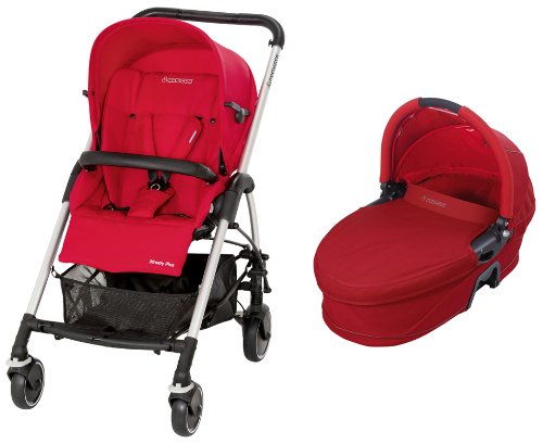 Maxi-Cosi 19883860 Streety Plus Set, Travelsystem, 2 in 1 Kombikinderwagen inklusive Kinderwagen und Sportwagenaufsatz, Sonnenverdeck, Regenverdec ...
