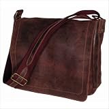 David King Co. Distressed Leather Laptop Messenger - Chocolate