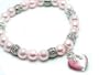 Pink Syn Pearl Breast Cancer Awareness Stretch Bracelet