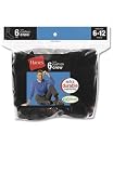 Hanes Active Work Crew Socks 6 Pack Black # 185/6B