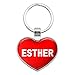 Metal Keychain Key Chain Ring I Love Heart Names Female E Espa - Esther