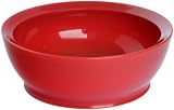 CaliBowl Non-Spill 12-Ounce Low Profile Bowl with Non-Slip Base, Red