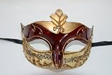 WINE GOLD & ANTIQUE IVORY MUSICAL NOTES VENETIAN MASQUERADE PARTY EYE MASK