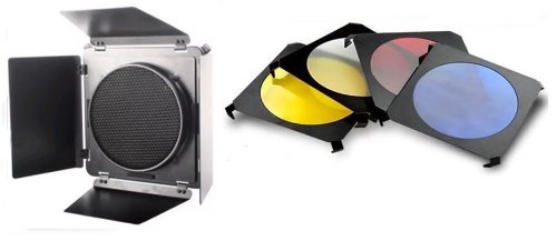 Neewer Barn Door & Honeycomb Grid & Gel Set LARGE for Alienbees Alienbee