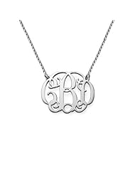 Sterling Silver Fancy Monogram Necklace - Custom Made with Any Initial!