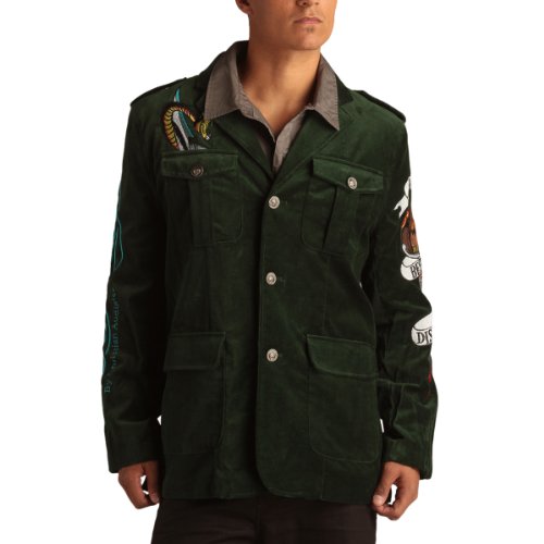 Ed Hardy Men's Born Free Eagle Velvet Blazer Jacket