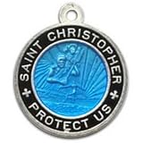 St. Christopher Surf Medal - Small Aquamarine/Black