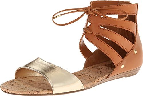 DV by Dolce Vita Women's Darlah Honey/Gold Leather Sandal 8 M