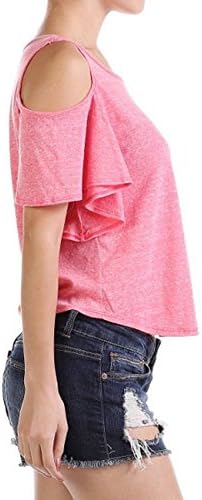 Modern Kiwi Layla Solid Off-The-Shoulder Short Sleeve T-Shirt Top Grey Small