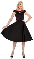 High-Neck Cap Sleeves Cotton/Spandex Little Black Dress 