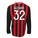 adidas David Beckham AC Milan Long Sleeve Home Replica Soccer Jersey 09/10