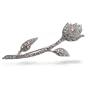 Sterling Silver Diamond Cubic Zirconia Tulip Pin