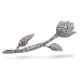 Eve's Addiction Sterling Silver Diamond Cubic Zirconia Tulip Pin