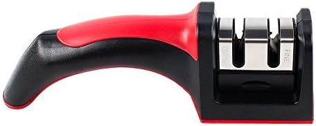 Kitchen Knife Sharpener - 2 Stage Sharpening System for Knives- 100% Unconditional Guarantee-red