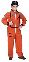 Jr. Astronaut Suit with Embroidered Cap, size 8/10 (orange)