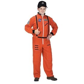 Jr. Astronaut Suit with Embroidered Cap, size 6 8 (orange) by Aeromax