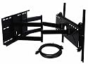VideoSecu Full Motion Dual Arm 26 in Extension Swivel Flat Panel Television LCD Plasma Tilt Wall Mount Free 7 ft HDMI cable 1VH