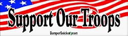 Support Our Troups - patriotic stickers (Small 5 x 1.4 in.)