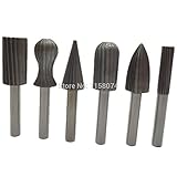 6 ピース hss カーバイド バリ ビット ロータリー カッター ファイル セット フライス カッター 6 ミリメートル 1/4 "シャンク ドレメルロータリーツール電動研削ホット