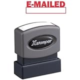 Xstamper 1650 E-MAILED with Space for Initial or Date, Pre Inked Laser Engraved Rubber Stamp, Red Ink, Impression Size: 1/2" x 1-5/8"