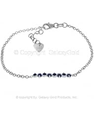 14k White Gold Prong Set Sapphire Bracelet