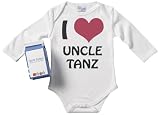 from Spoilt Rotten Spoilt Rotten - PERSONALISED I Love Uncle Custom Baby Babygrow Alternative Baby Clothes 100 Organic Sizes 0-6 months WHITE + in funky Milk Carton