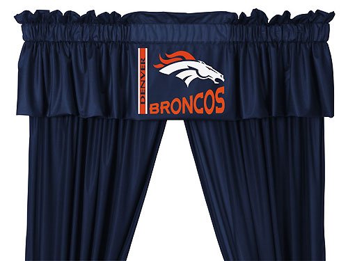 NFL Denver Broncos 5pc Curtain Set Jersey Drapes Valance