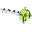 18 Gauge Peridot Green Cubic Zirconia Nose Bone