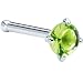 18 Gauge Peridot Green Cubic Zirconia Nose Bone