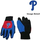 Philadelphia Phillies Color Block Red Grip Work Glove w/ Blue Fingers