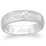 Sterling Silver Engraved Love Knot Couples Ring