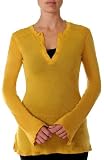  : Beyond Yoga Pima Modal Long Sleeve Henley (Honey Mustard, Small)