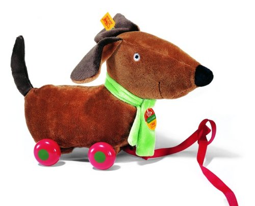 Childrens Toyshop  Spielwaren : Steiff 024016 - Hund braun auf Rädern Laura`s Stern