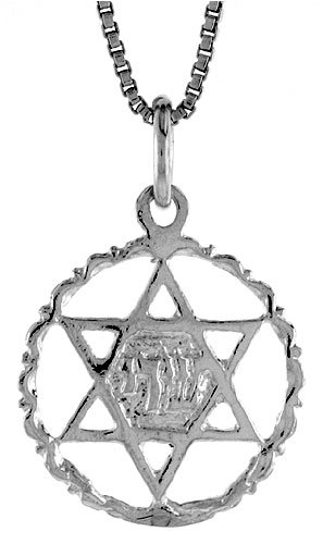 19 mm Star of David Pendant Sterling Silver