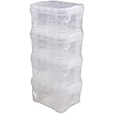 ADVANTUS Super Stacker Pixie Box, 4 Pack, Clear (40313)