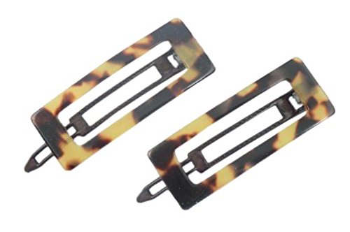 Charles J. Wahba Mini Rectangle Cutout Delrin Barrette Pair