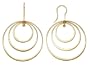 14k Yellow Gold Triple Circle Mobile Earrings