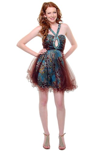 Cocktail Party Junior Prom Printed Short Dress #2695