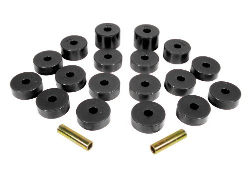 Best Price Prothane 1-109-BL Black Body Mount Bushing Kit for CJ5, CJ7, CJ8, YJ and TJ - 18 Piece
