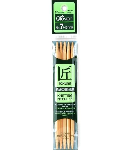 Bamboo Double Point Needles 5'' Set Of 5-Size 7