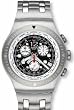 Swatch Men's Irony YOS414G Silver Stainless-Steel Quartz Watch with Black Dial