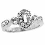 Sterling Silver Simulated Diamond cz Antique Ring