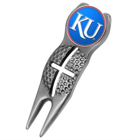 Kansas Jayhawks KU NCAA Cross Hair Golf Divot Tool Silver