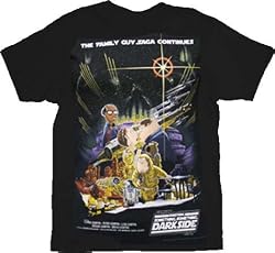 Family Guy Star Wars Parody The Saga Continues Black Adult T-shirt Tee