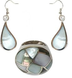 Earrings Ring Set Silver Jewelry (erss032)