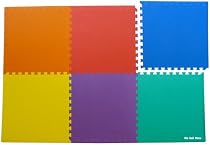 24 Sq. Ft. (set of 6 + borders) 'We Sell Mats' Anti-Fatige Interlocking EVA Foam Flooring-Set of six Multi-Color Tiles-Each 2'x2'x3/8