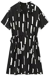 Summer Geometric Print Elasticized   Waistline Polyester Short Sleeves  Shirt  Dress